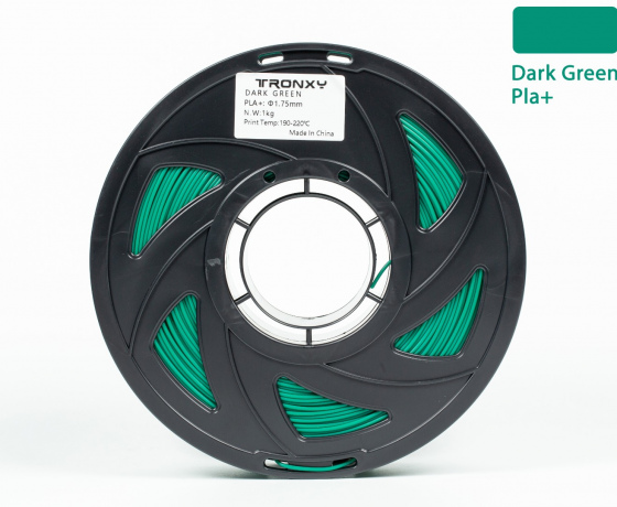 Фото 6 - Темно-зелений PLA пластик Tronxy для 3D принтера 340m | 1 кг | 1,75 мм