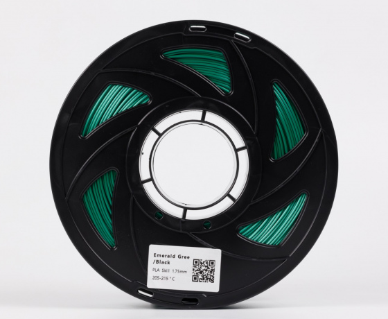 Фото 4 - Смарагдово-зелений Чорний Шовковий Пла Пластик | PLA SILK Emerald Green Black 1кг | 1.75мм | 330м