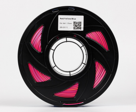 Фото 4 - Червоний Жовтий Синій Шовковий Пла Пластик | PLA SILK Red Yellow Blue 1кг | 1.75мм | 330м