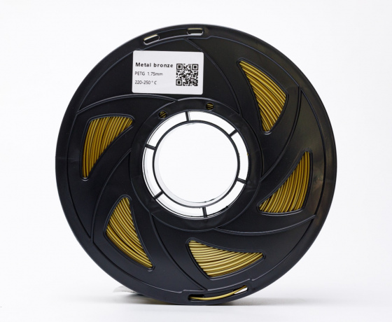 Фото 6 - Бронзовий Металік PETG пластик для 3D принтера | PETG Filament Metal bronze 1кг | 1.75мм | 330м